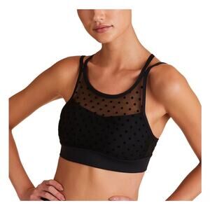 Alala XS black Mirage Cami sports bra tulle dot